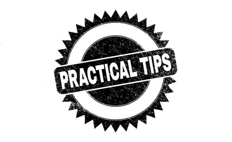 PRACTICAL TIPS Black Rosette Watermark with Grunge Style